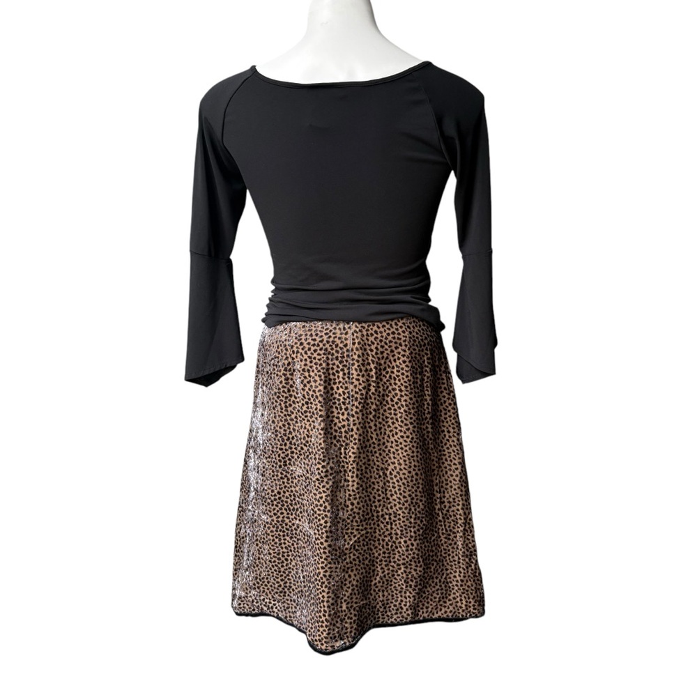 Elspeth Gibson London Animal Cheetah Print Dot Velvet Silk Blend Skirt - Picture 2 of 15